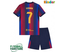 Barcelona Fermin Lopez #7 Replik Heimtrikot Kinder 2026-27 Kurzarm (+ Kurze Hosen)